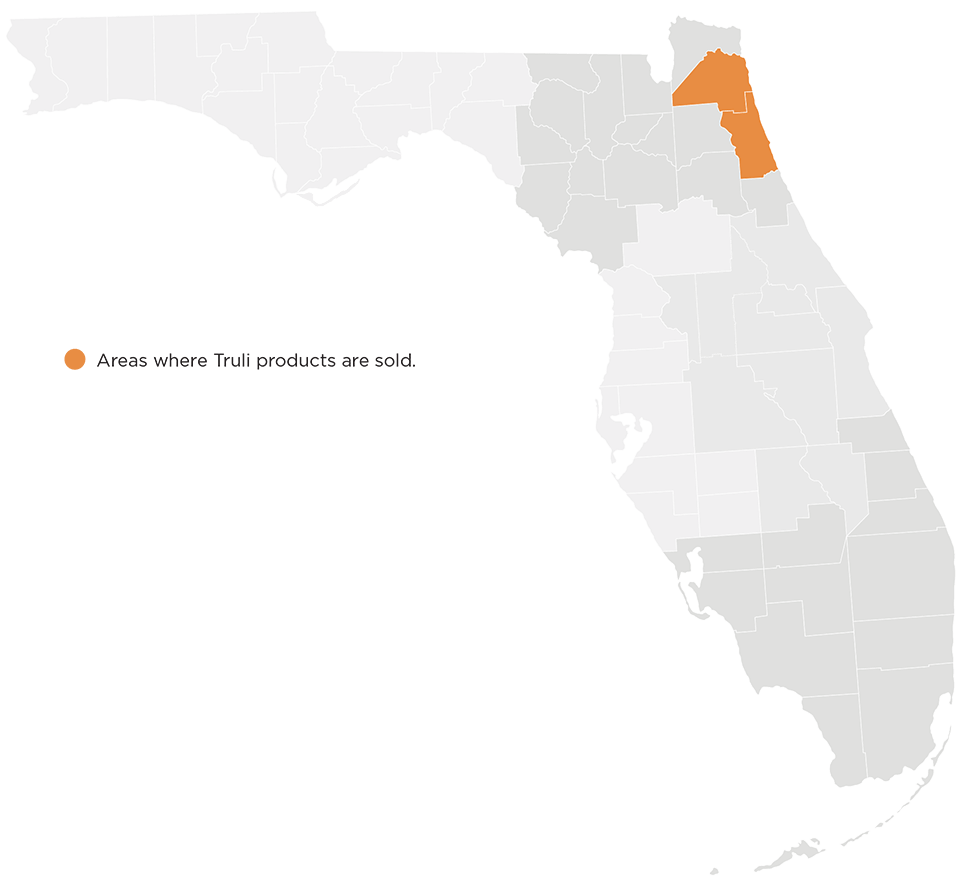 Mapa de la región del Noreste de Florida