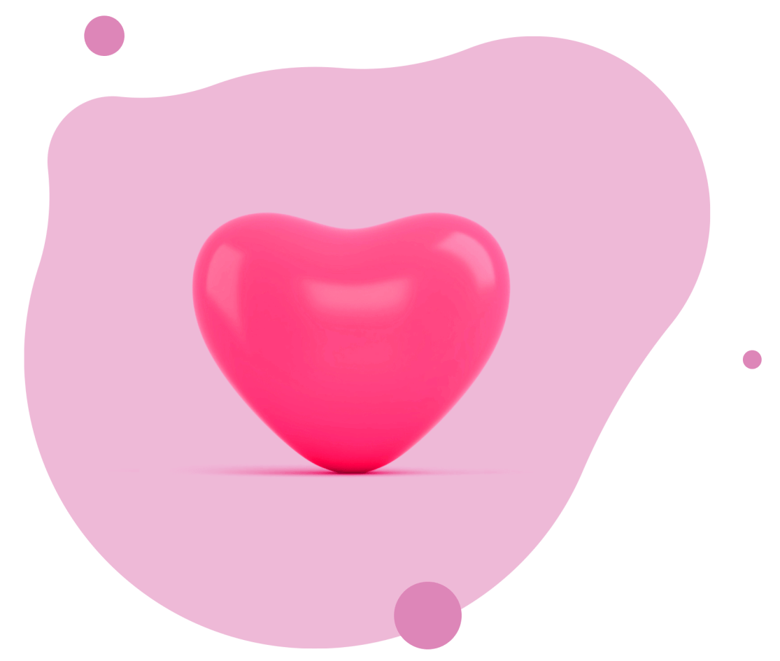 Pink heart on soft pink background